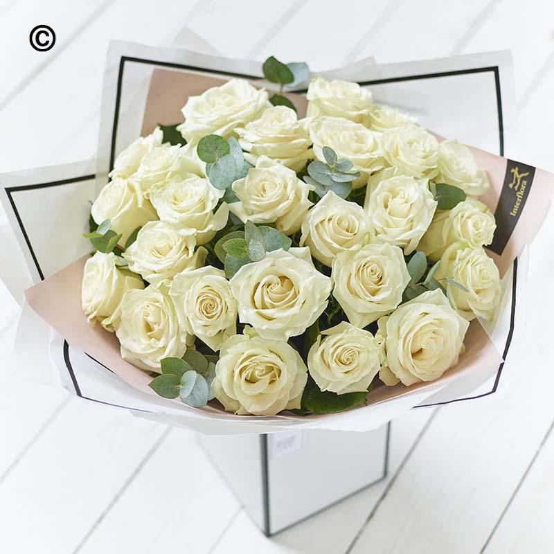 Beautifully Simple Rose Bouquet White