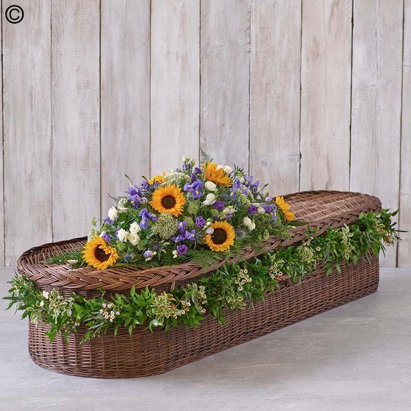 Sunflower Mix Casket Spray and Garland Bundle