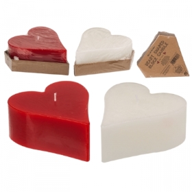 Block candle, heart, approx. 13 x 6 cm,